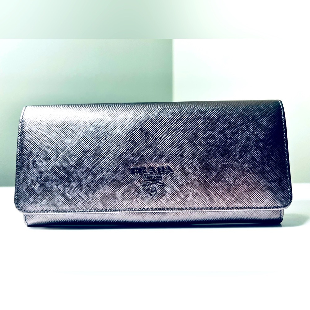 Prada Women's Metallic Wallet EUC